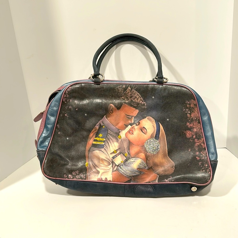 Vintage Isabella Fiore Painted Leather Handbag